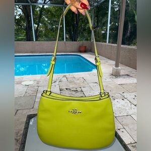 Beautiful green leather Coach Penelope shoulder bag.